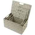 thumbnail image 2 of Weave Stackable Basket Set, 3 Pieces- Beige, 2 of 6