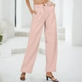 thumbnail image 2 of Sngxgn Womens Casual High Waisted Cargo Yoga Pants Pocket Flare Pants(Pink,XL), 2 of 6