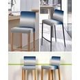 thumbnail image 5 of Navy Blue Gray Ombre Bar Stool Covers Set of 6, Modern Gradient Abstract Art Stretch Washable Bar Chair Covers with Backs, Removable Pub Counter Height Chair Cover for Kitchen Dining Room Cafe, 5 of 7