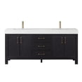 thumbnail image 3 of Leon 72" Double Bathroom Vanity in Fir Wood Black w/Lightning White Composite, 3 of 18