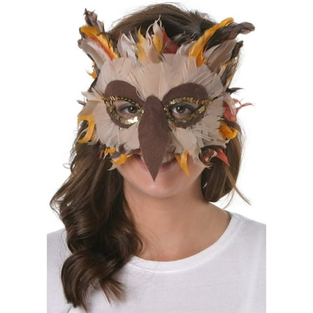 Zucker™Feather Owl Mask- Beige - Gold - Rust