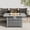 Gray, variant on Evita 43'' 50,000 BTU Retangular Outdoor Gas Propan Fire Pit Table in Brown Wicker with Removable Lid and Waterproof Cover