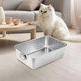 thumbnail image 1 of Bandeja de arena para gatos, caja de arena de lados altos, resistente a la oxidación, fácil de limpiar, cuenco de para gatitos, para animales pequeños L, 1 of 8