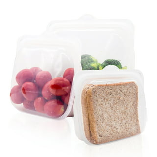  Reusable Silicone Food Storage Bags 6 Pcs [2x1.5L+4x1L