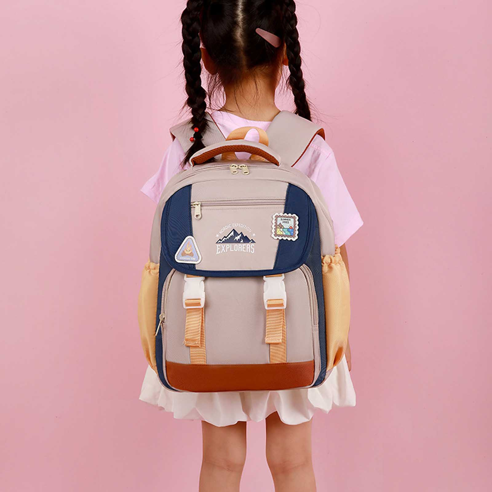 Mochilas para niños con estampado, livianas, resistentes al agua, para escuela y viaje, azul, talla única 4