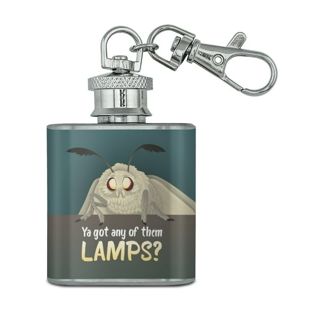 Moth Lamp Meme Stainless Steel 1oz Mini Flask Key Chain Walmart Com Walmart Com