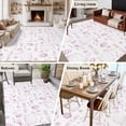 thumbnail image 5 of Large Area Rugs for Living Room Bedroom, Pink Easter 6'x9' Rug Washable Carpet Runner Indoor Outdoor, Watercolor Spring Bunny Eggs Flowers Non Slip Floor Mats Rug for Kitchen, Playroom, 5 of 8
