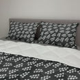 thumbnail image 2 of Grey and White Comforter & Sham Bedding Set, Abstract Leaves of Deciduous Trees Modern Monochrome Design, 3 pcs Duvet Set Microfiber Filling Quilt, 5 Sizes, Charcoal Grey and White, by Ambesonne, 2 of 4