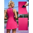 thumbnail image 4 of Attraco Sports Dress Tennis Dresses with Shorts and Pockets Polo Collar Zipper Athletic Dresses, 4 of 9