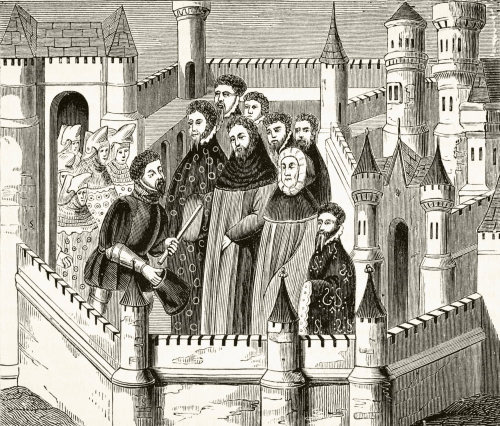 The Meeting Of Richard Ii And Henry Bolingbroke Later Henry Iv At Flint Castle Wales 1399 From The National And Domestic History Of England By William Aubrey Published London Circa 1890 Canvas Art - K