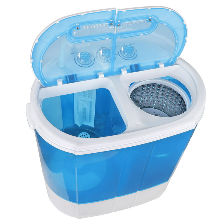 ZENSTYLE Portable Compact Wash machine 10lbs Washer (5.5 Wash Capacity +  4.4 Spin Capacity), Blue + White 