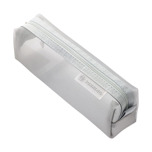 Estuche de malla transparente para colegio y viajes - Bolsa de nylon de gran capacidad para estudiantes, cosméticos y material de oficina