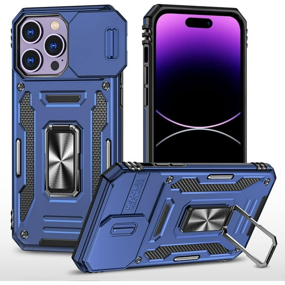 Cover for 14 Pro Max: Case for iPhone 14 pro Max Phone Case for 14 pro Max Case with Ring,with Camera Cover,Heavy Duty Protective Case 14 pro max Case Blue