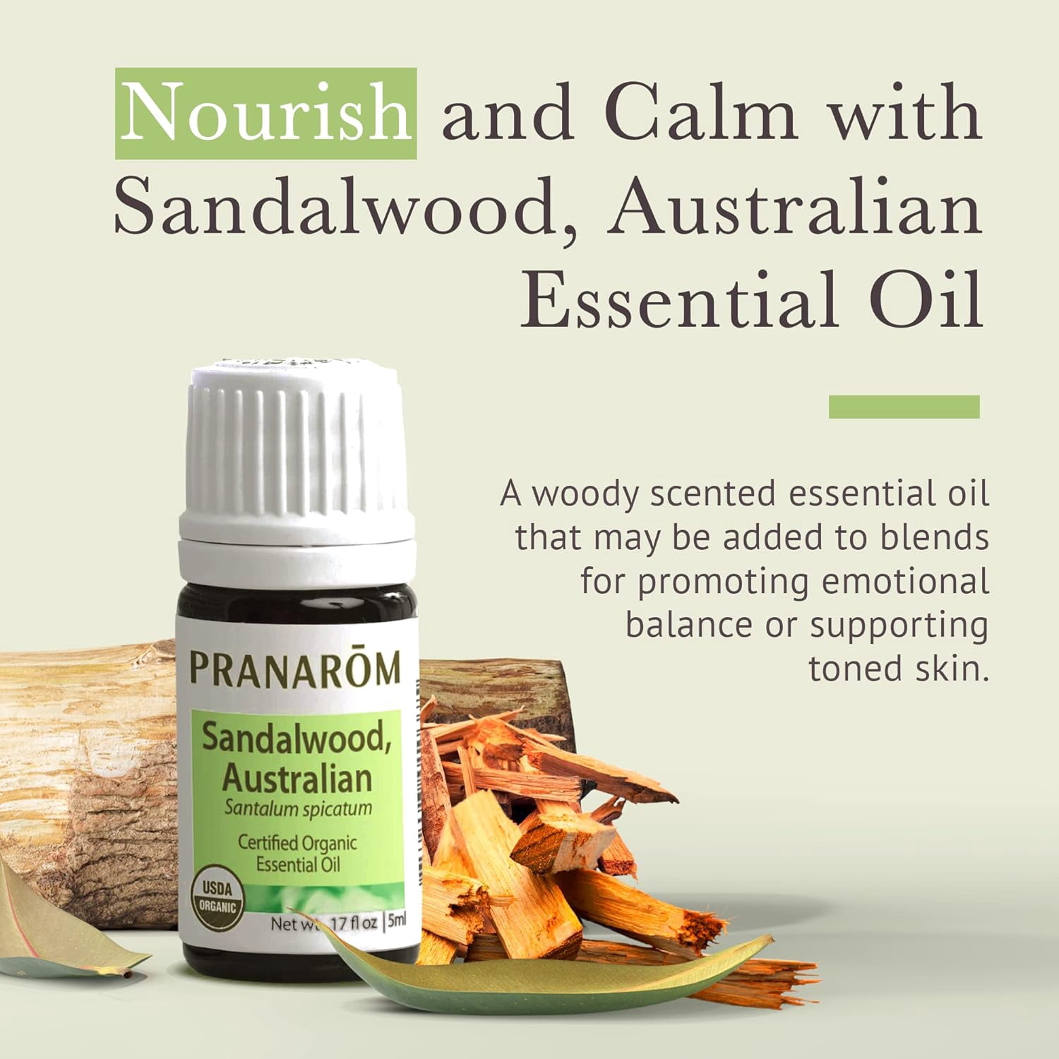 Pranarom Organic Australian Sandalwood Essential Oil, 5 mL