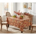 thumbnail image 5 of Newbridge Thanksgiving Leaves are Falling Rectangle Vinyl Tablecloth with Flannel Backing, 60 x 84 Inch, Autumn and Fall Season Contemporary Leaf Print Waterproof Dining Table Cover, 5 of 7