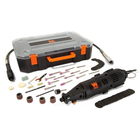 WEN 1-Amp Variable Speed Rotary Tool, 100  Accessories, Carrying Case And Flex Shaft