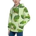 thumbnail image 2 of Fotbe Broccoli 3 Pattern Youth Pullover Hooded Sweatshirt, Boys Hoodie, Kangaroo Pocket Hoodie for Kids Girls -X-Large, 2 of 6