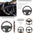 thumbnail image 3 of Renewold American Tribal Cow Print Red Retro Car Accessories Full Set, Universal Car Seat Covers Steering Wheel Cover Seat Belt Pad Cup Holder Key Chains 11 PCS Car Accessories Fit for Most Vehicles, 3 of 7