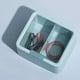 thumbnail image 2 of Caja organizadora de escritorio para discos de algodón, tapa transparente antipolvo, ideal para regalos, encimera, viajes, hogar, bolas de algodón y cosméticos. Azul, 2 of 9