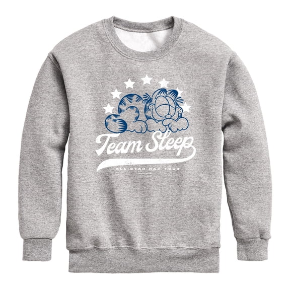 Garfield - Team Sleep - Youth Boys Crew Fleece Sweatshirt