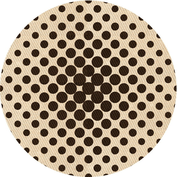 Ahgly Company Machine Washable Indoor Round Transitional Golden Blonde Gold Area Rugs, 7' Round