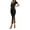 Black, variant on Dress Hot Style Sexy Fashion Women V-Neck Vest Tight Fitting Slit Mid Length Skirt Lady Step Flowy Beach Dresses