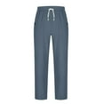 thumbnail image 5 of qucoqpe Wide Leg Pants for Men Drawstring Waist Casual Dress Pants Baggy Versatile Pleated Straight Leg Work Trousers, 5 of 7