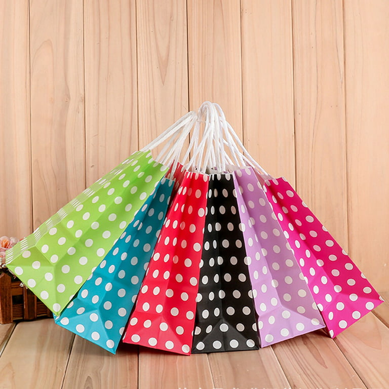 24pcs Treat Candy Bag Party Favor Paper Bags Chevron Polka Dot Stripe  Printed Paper craft Bags Bakery Bags