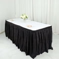 thumbnail image 5 of Efavormart 17ft Black Shiny Metallic Spandex Pleated Table Skirt, Glitter Semi-Sheer Table Skirt with Top Strip for Dining Catering Wedding, 5 of 11