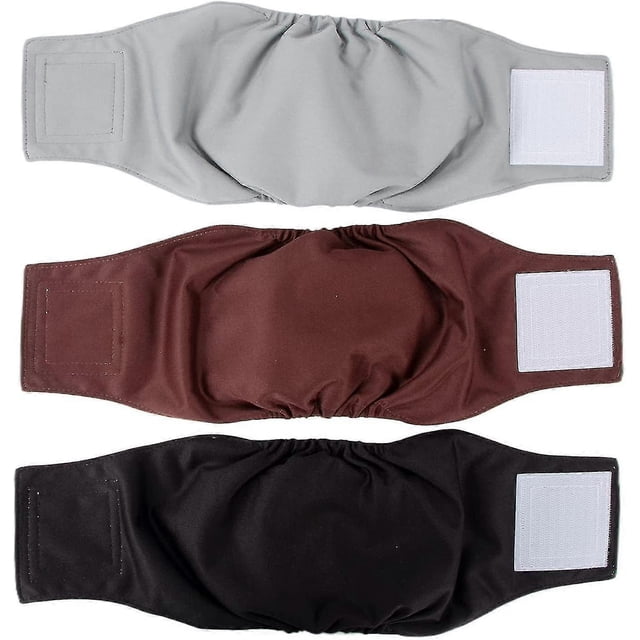 Washable Male Dog Diapers(3 Pack) Reusable Belly Band For Male Dogs,strong Water Absorption And No