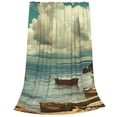 thumbnail image 2 of Balery Serene Coastal Blue Sky Manta de Felpa Suave y Acogedora – Cobija de Franela Aterciopelada para Cama, Lavable y Cálida para Sofá, Mascotas, Transpirable-60"x50", 2 of 7