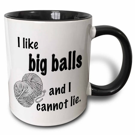 

3dRose I like big balls and I cannot lie Two Tone Black Mug 11oz