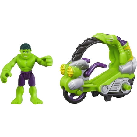 Playskool Heroes Marvel Super Hero Adventures Hulk Figure with Tread Racer Vehicle