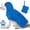 Blue, variant on HQREA Dog Raincoat with Clear Hooded Waterproof Reflective Rain Jacket Double Layer Doggy Coat for Dogs