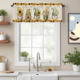 thumbnail image 2 of Summer Gnome Sunflower Valance Curtain Country Farm Yellow Flower Leaf Linen Window Valances Rod Pocket Short Curtains Window Treatments for Kitchen Bedroom Bathroom Laundry 56" x 16", 2 of 9