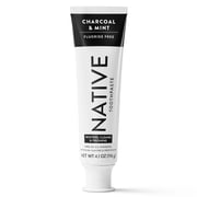 Native Fluoride-Free Toothpaste, Charcoal & Mint, 4.1 oz, Adults & Kids 2+