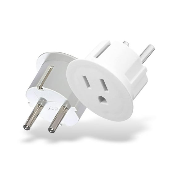 Adaptadores Orei Americano Schuko Europeo Certificado CE Alto Desempeño Empaque de 2 multicolor