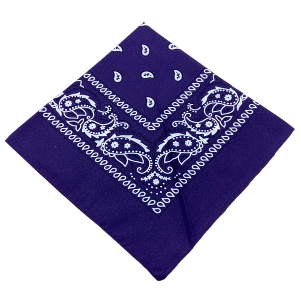 Eigraketly Moda Unisex Bandana Hop Pañuelo cuadrado grande Estampado de Cachemira Diadema Muñequeras Pañuelo para la cabeza Pañuelo de tinte Ciclismo Púrpura