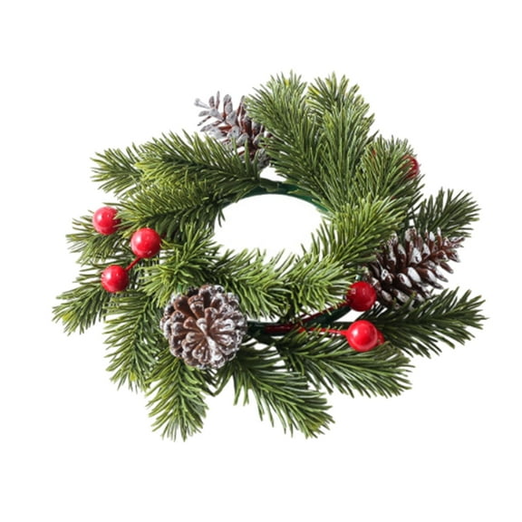7.87-Inch Christmas Candle Garland, Winter Red Berry Pine Cone Holiday Decoration, for Christmas Decorations, Kitchens, Bars, Fireplaces, And Indoor/Outdoor Greenery.