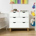 thumbnail image 2 of Slevoo 4 Drawers Dresser for Bedroom, 24.4''H White Drawer Dresser Nightstand with Solid Wood Legs, 2 of 8
