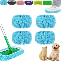 ACDANC Reusable Mop Pads,Chenille Mop Refill Pads for Home Use,Washable Reusable Microfiber Mop Pads,Sweeping Cloths for Multi Floor Surface Wet & Dry Cleaning (4*Blue)