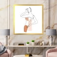 thumbnail image 3 of Designart 'One Line Woman Portrait With Shapes and Leaves II' Modern Framed Art Print, 3 of 4