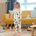 thumbnail image 4 of FORMRS Long Sleeve Top and Pants Pajama Set for Niños 2-Piece Sleepwear, Sizes 18M-8Y, Small Black Flowers, 4 of 6