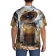 thumbnail image 3 of Fotbe Cat In Sun Hat Camisa Estampada de Manga Corta para Hombre, Casual de Verano, Estilo Playero, Sin Arrugas-Medium, 3 of 5