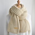 thumbnail image 1 of JM Bufanda de punto de lana gruesa de viento Ins Harajuku para mujer, invierno coreano, versátil, para mantener el calor, estudiantes japoneses, cuello sólido, marea Beige JM, 1 of 2