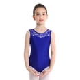 thumbnail image 2 of renvena Kids Girls Classic Ballet Dance Leotard Gymnastic Active Sleeveless Floral Lace Splice Keyhole Back Bodysuit, 2 of 7