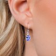 thumbnail image 3 of Gem Stone King 925 Sterling Silver Blue Tanzanite French Wire Dangle Hook Earrings for Women (1.50 Cttw, Gemstone December Birthstone, Oval 7X5MM), 3 of 6