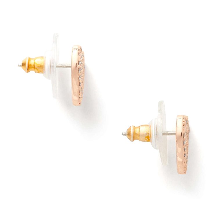 アクセサリー Kate Spade Heart Stud Earrings Rose Gold Kate Spade New York Women's Gold Plated Metal Yours Truly
