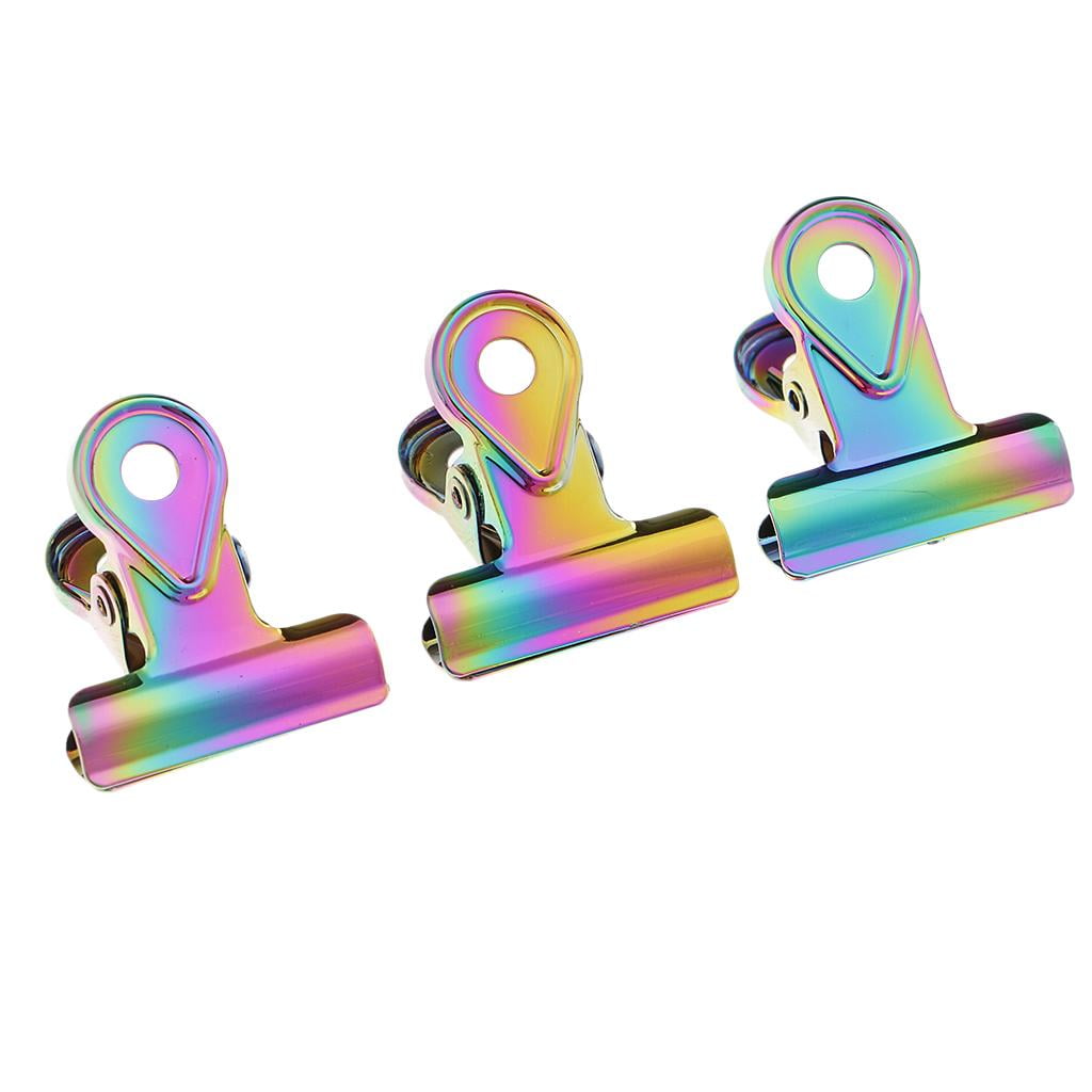 3 Pcs Colorful Hinge Clips, Paper Clip / Money File Binder 20mm