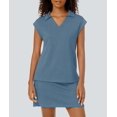 thumbnail image 2 of Set de faldas Casly Lamiit de 2 piezas para mujer, ropa de tenis, azul y gris, 2 of 6
